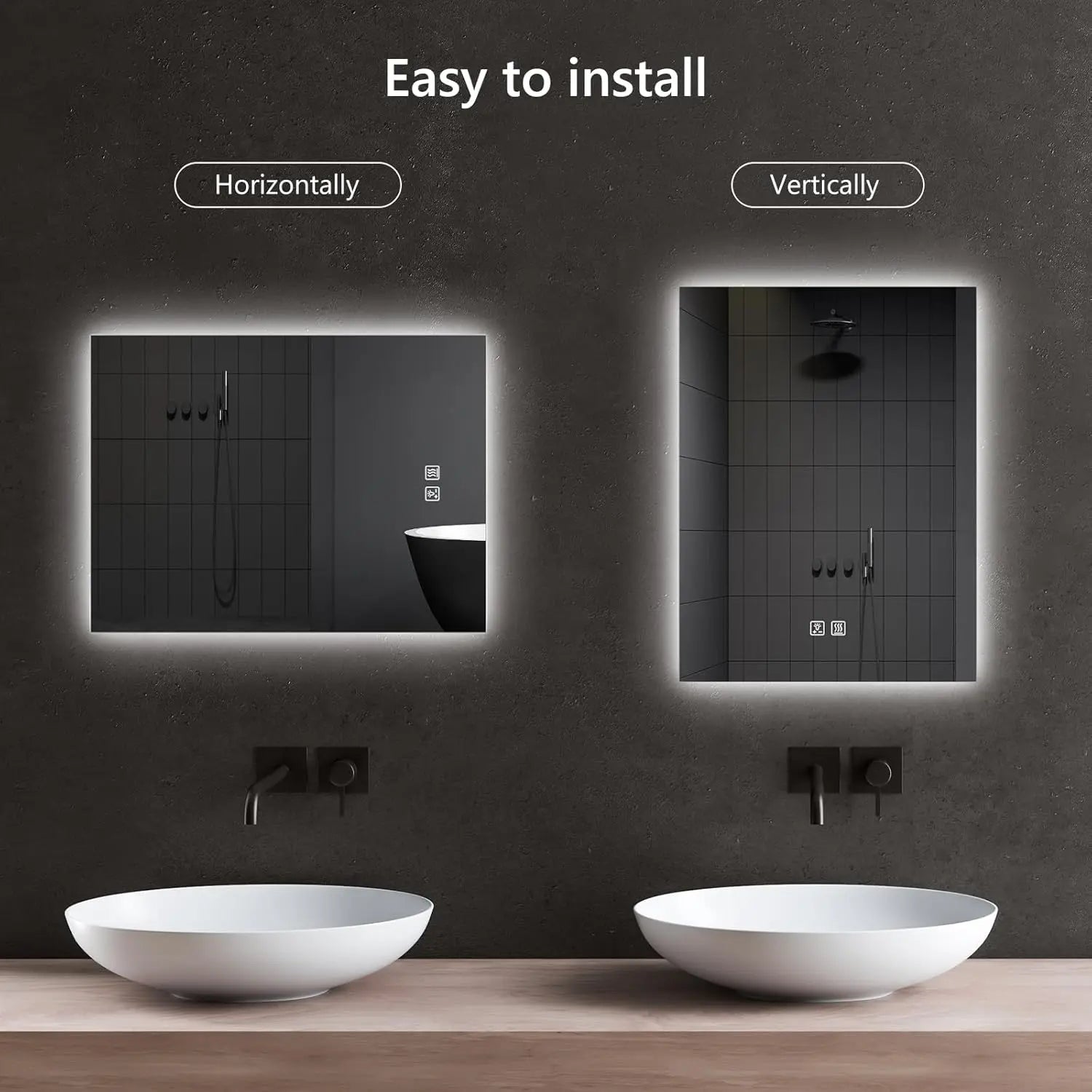 HAUSVITA  Standard Sleek Backlit LED Bathroom Mirror 