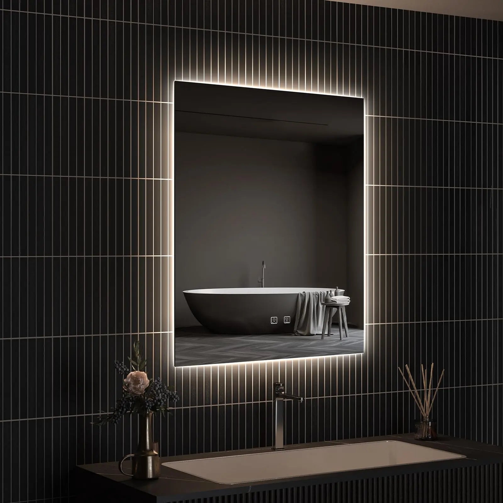 HAUSVITA  Standard Sleek Backlit LED Bathroom Mirror 