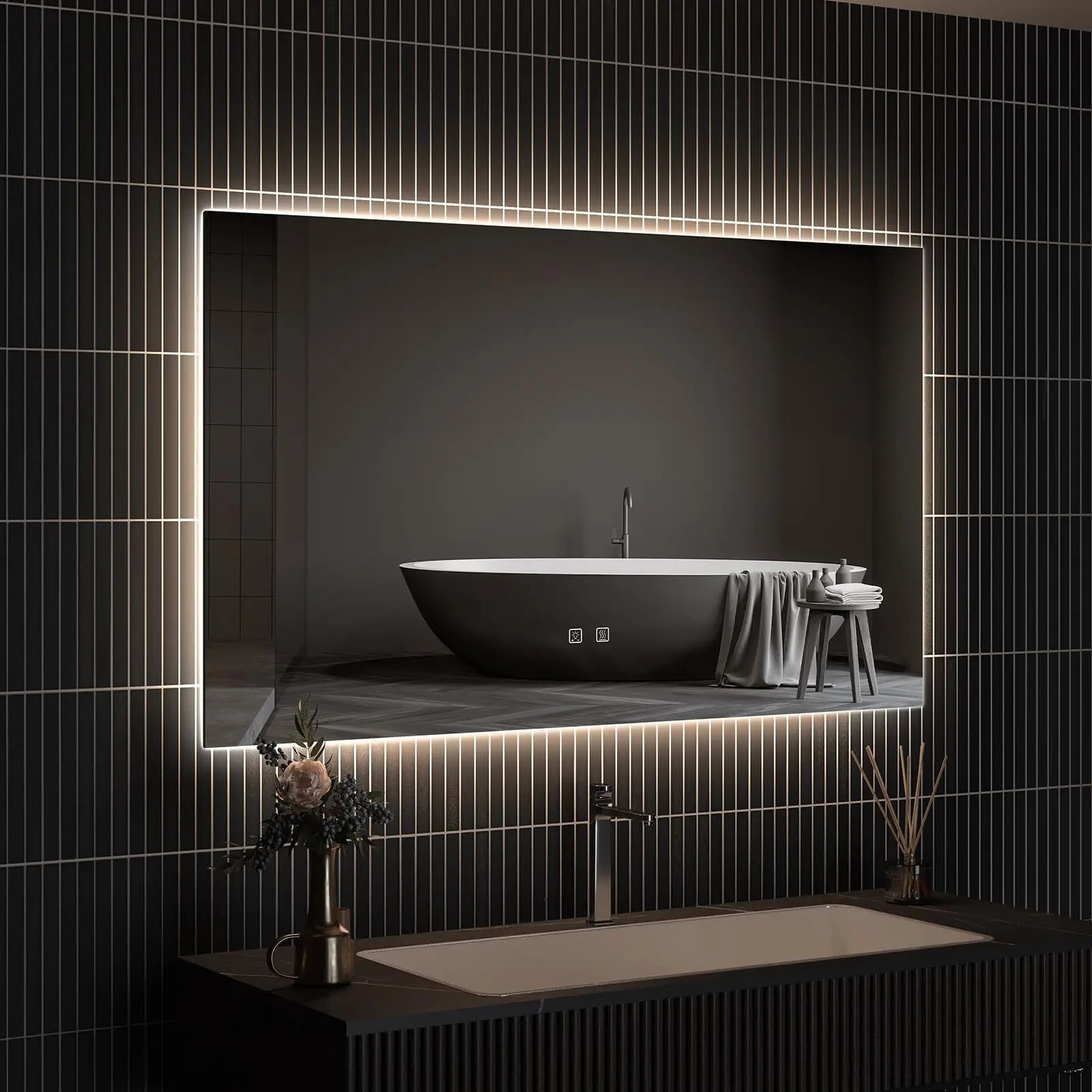 HAUSVITA  Standard Sleek Backlit LED Bathroom Mirror 