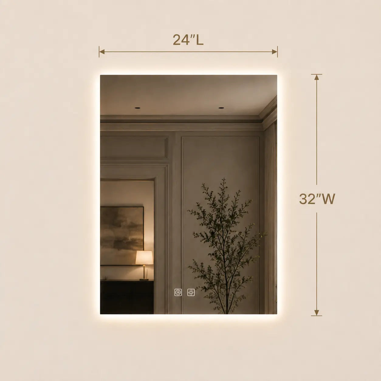 HAUSVITA  Standard Sleek Backlit LED Bathroom Mirror 