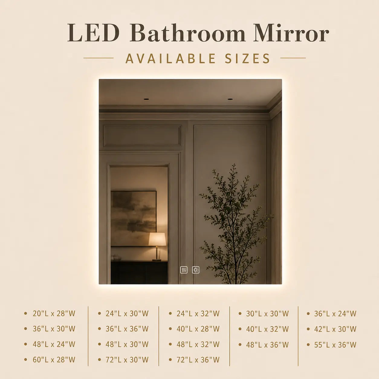 HAUSVITA  Standard Sleek Backlit LED Bathroom Mirror 
