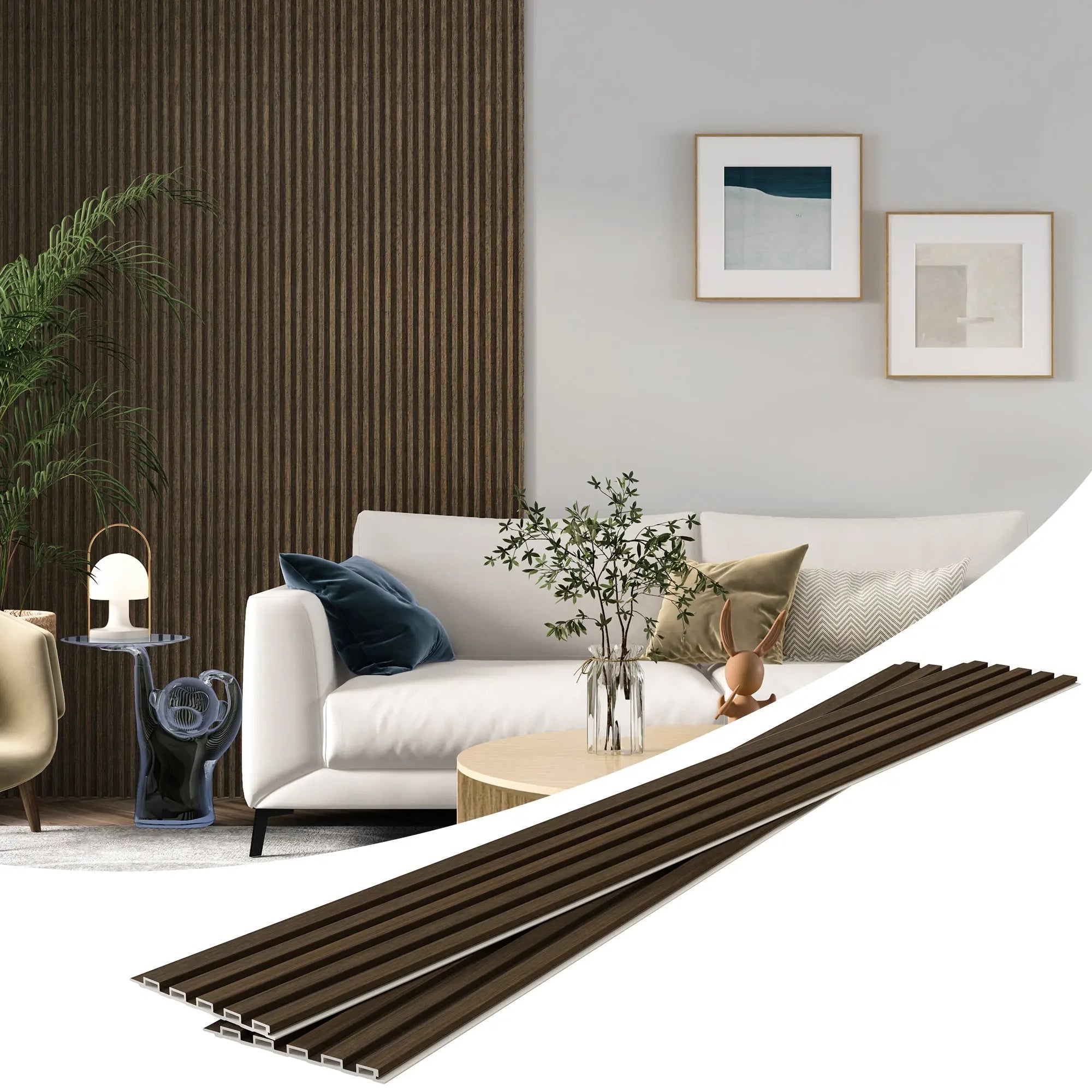 Hausvita 48 x 6 inch WPC Slat Wall Panel (16 Pack) 