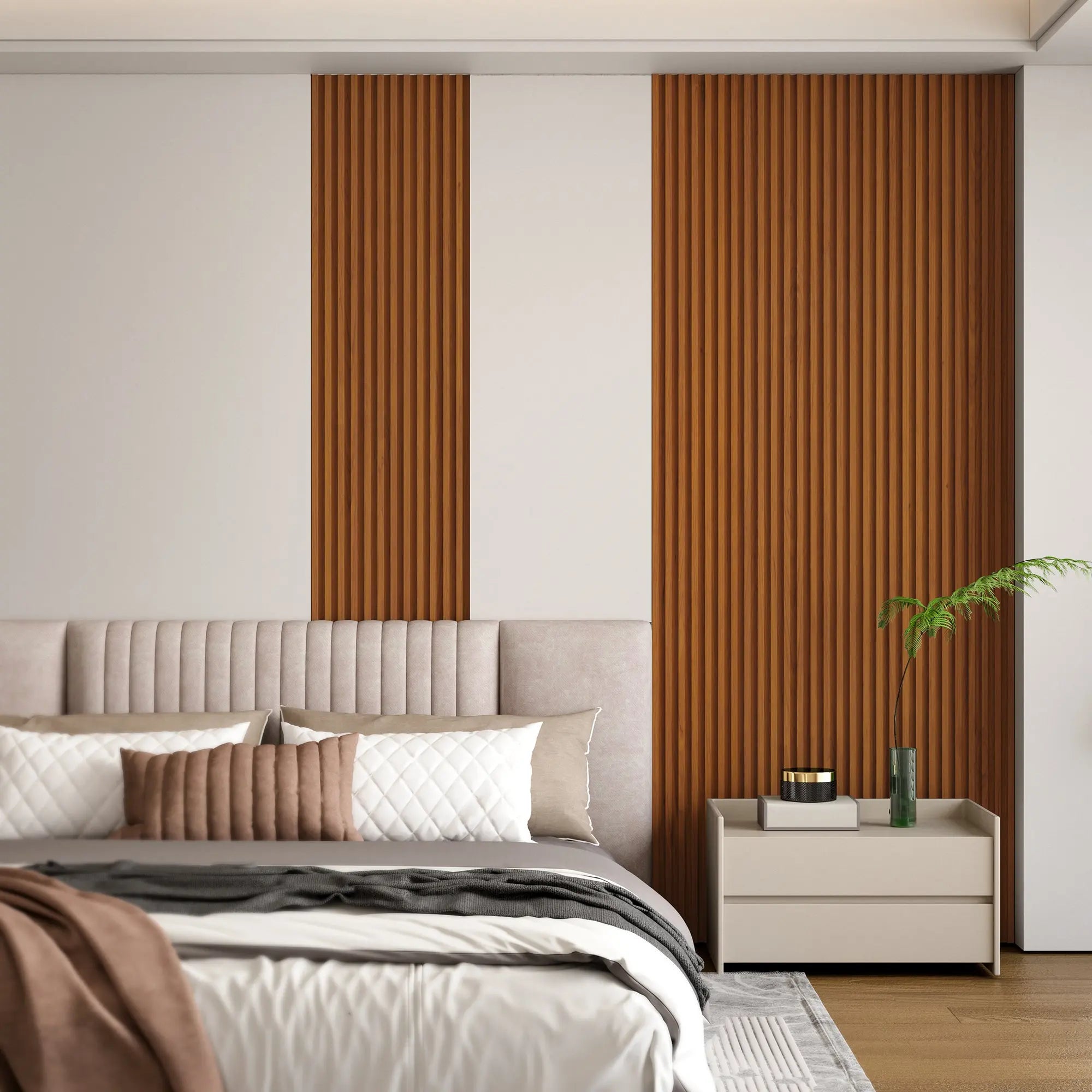 Hausvita 48 x 6 inch WPC Slat Wall Panel (16 Pack) 