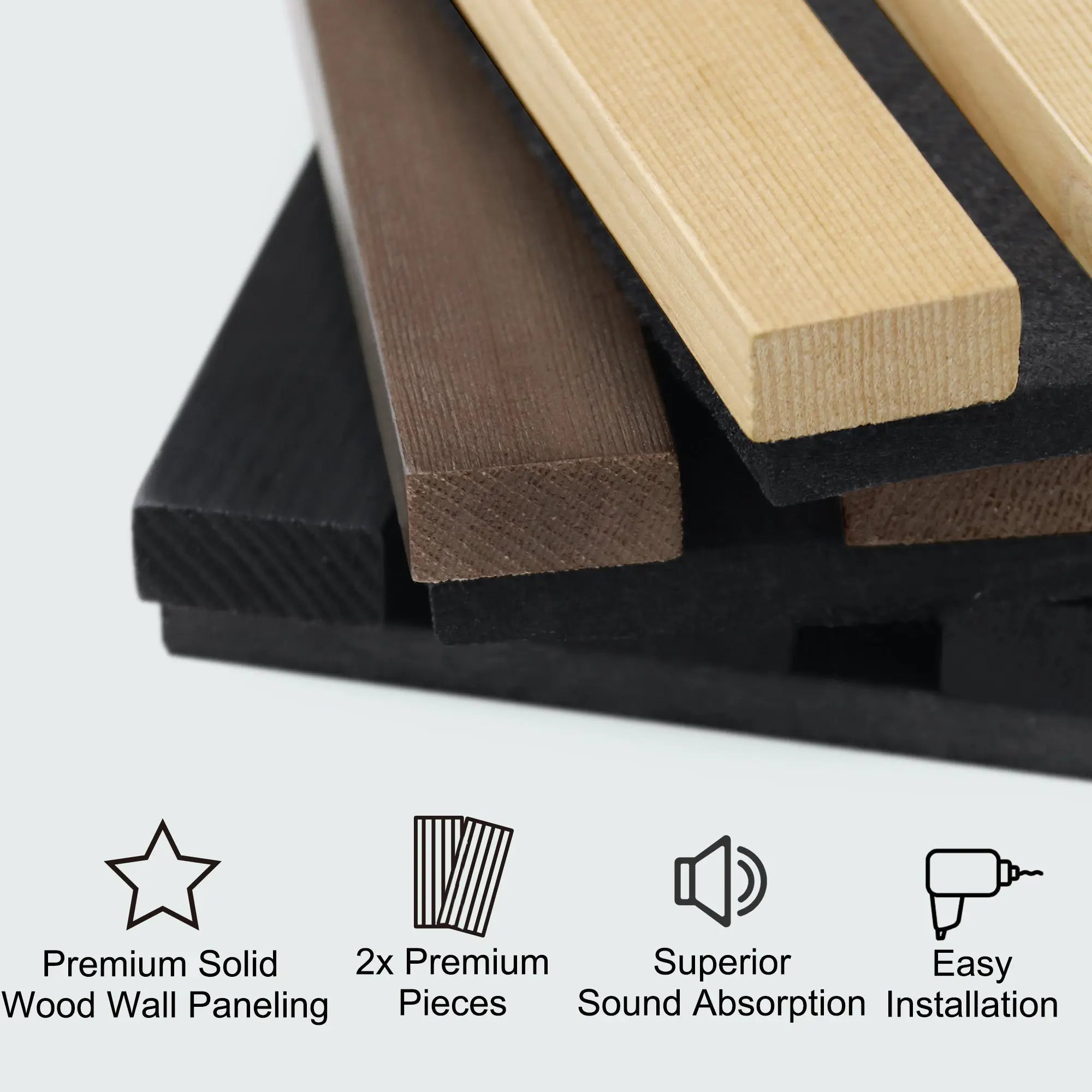 Hausvita Acoustic Soild Wood Slat Wall Panels ( 2 Panels Per Box ) 