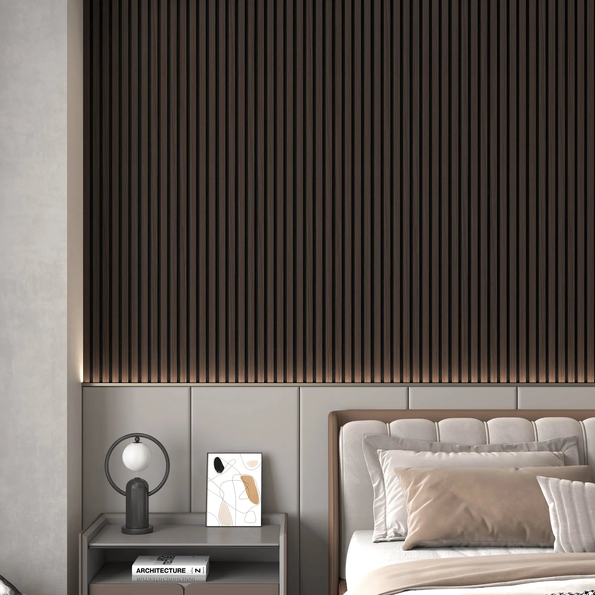 Hausvita Acoustic Solid Wood Slat Wall Panels ( 2 Panels Per Box ) 