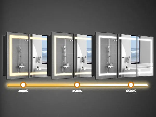 Hausvita Framed Recessed LED Light Bathroom Medicine Cabinet -Lager 