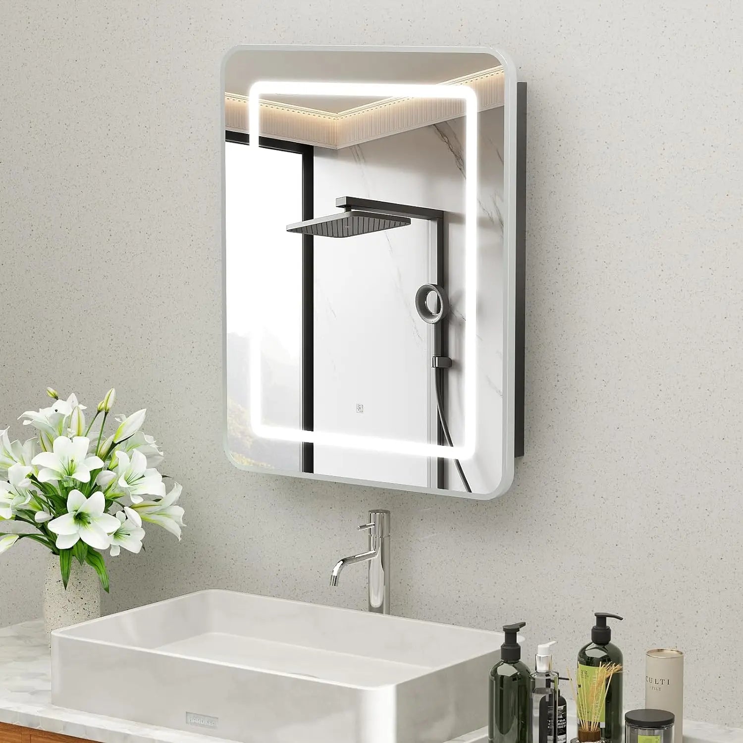 Hausvita Framed Recessed LED Light Bathroom Medicine Cabinet 