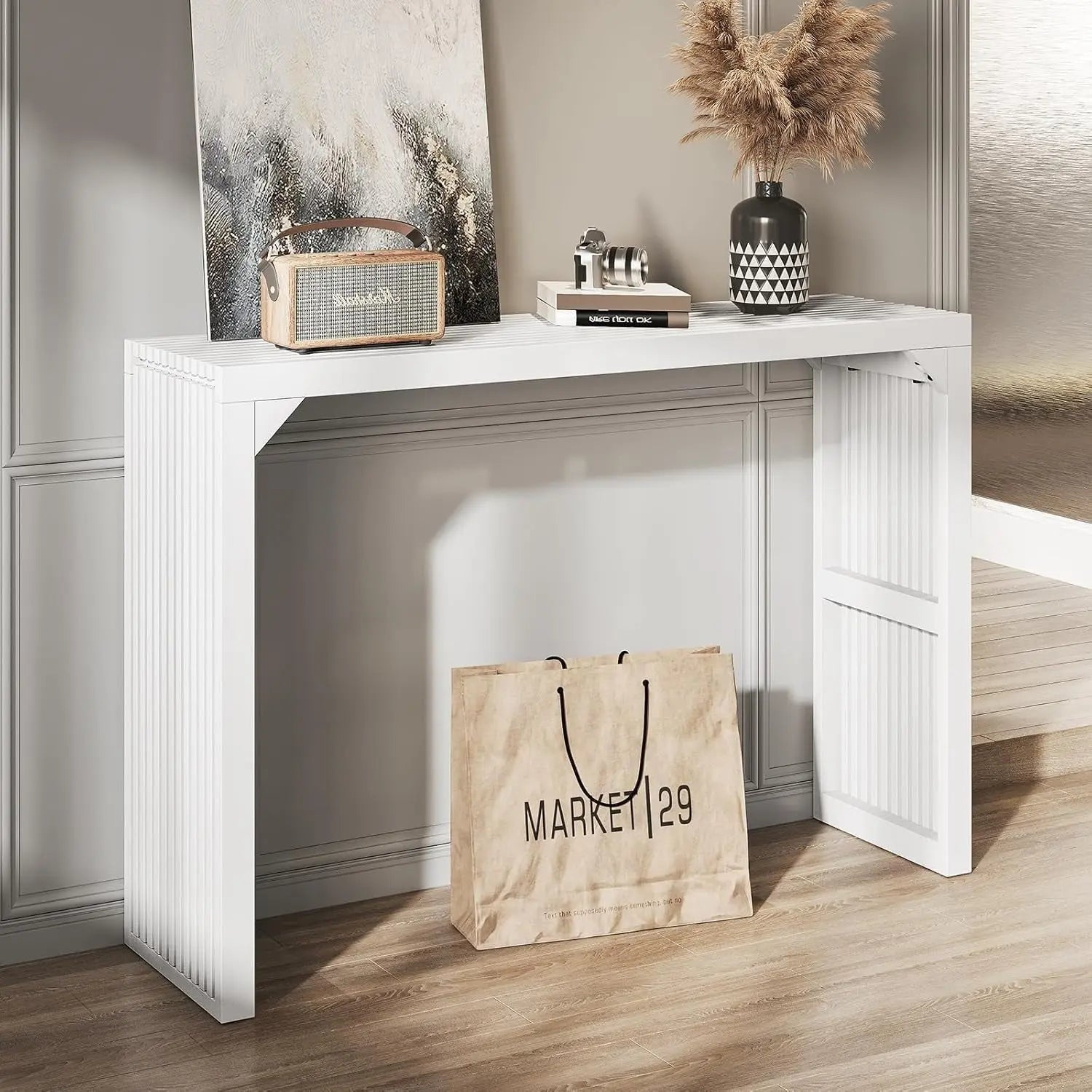 Hausvita HiKingQueens 35" Dining Bench, Indoor Wood Bench for Entryway,Living Room,Kitchen and Bedroom (Nature, Long Bench) 