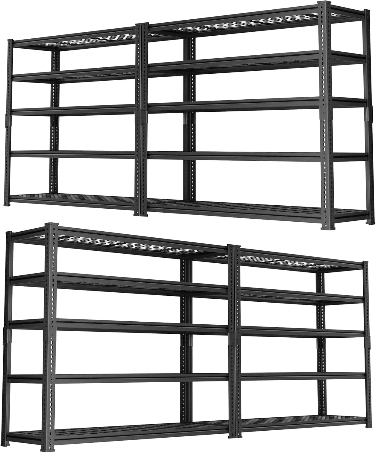 Hausvita Storage Shelves Heavy Duty, 48" L x 18" W x 72" H Garage Wire Shelving Unit Loads 2000LBS, 5-tier Adjustable Metal Industrial Utility Shelf Rack for Kitchen, Laundry Room, Pantry, Warehouse, Basement 