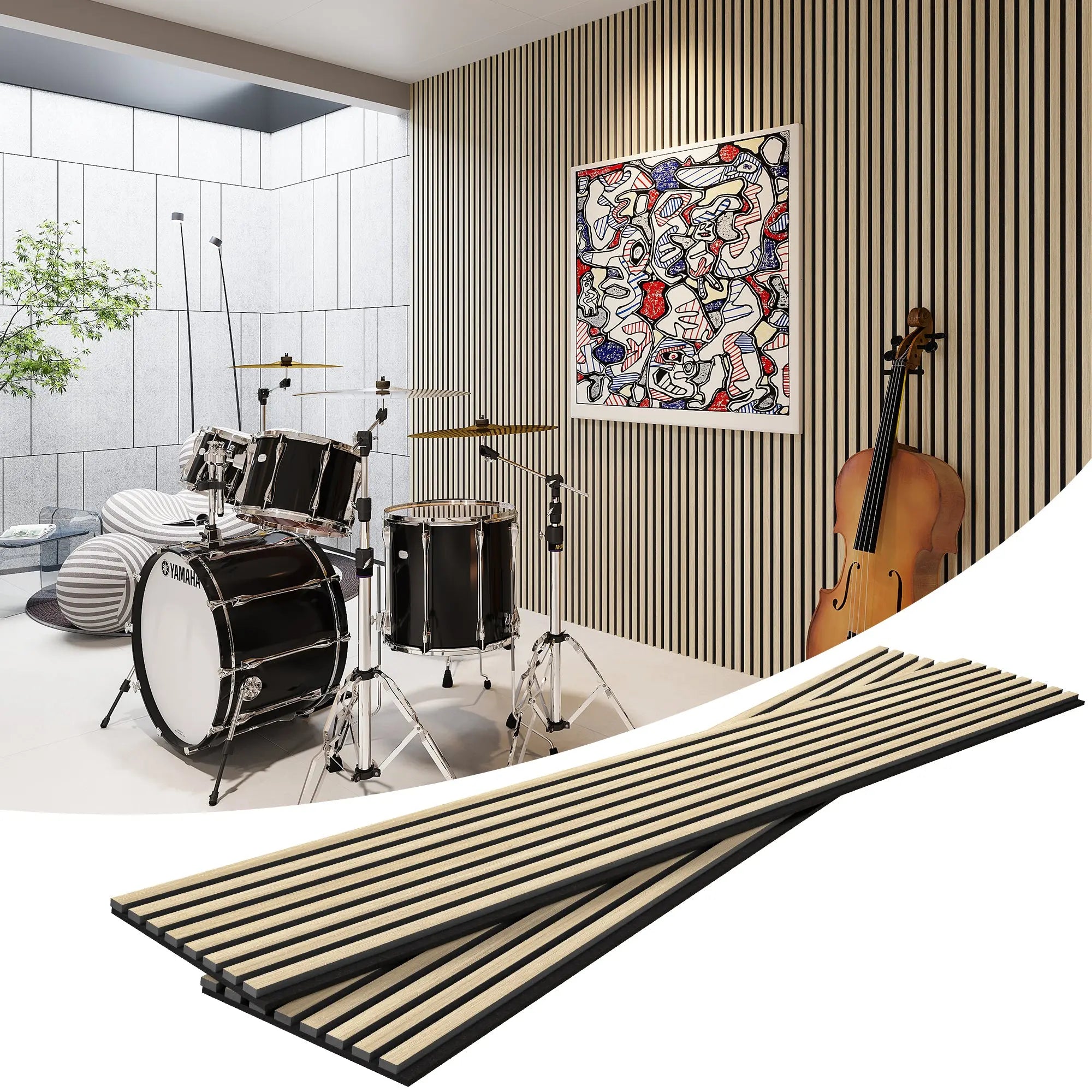 MDF Acoustic Slat Wood Wall Panels 