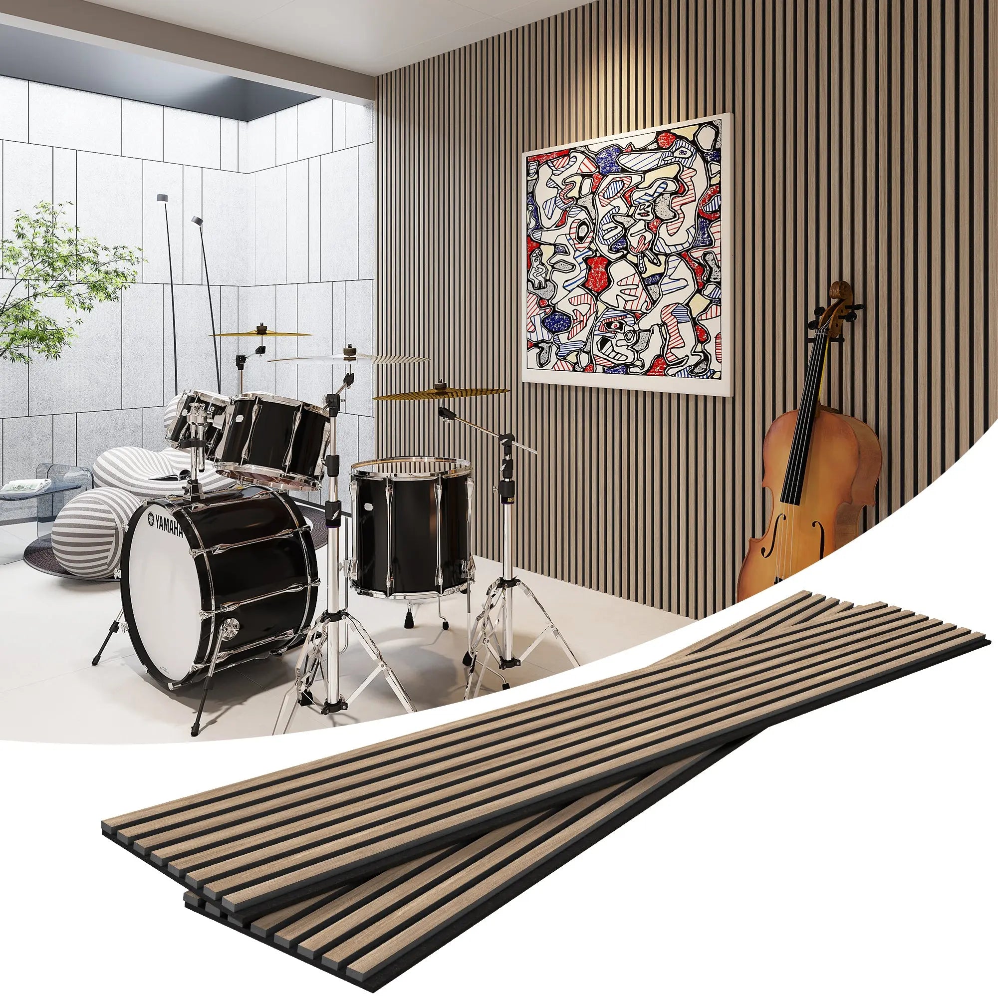 MDF Acoustic Slat Wood Wall Panels 