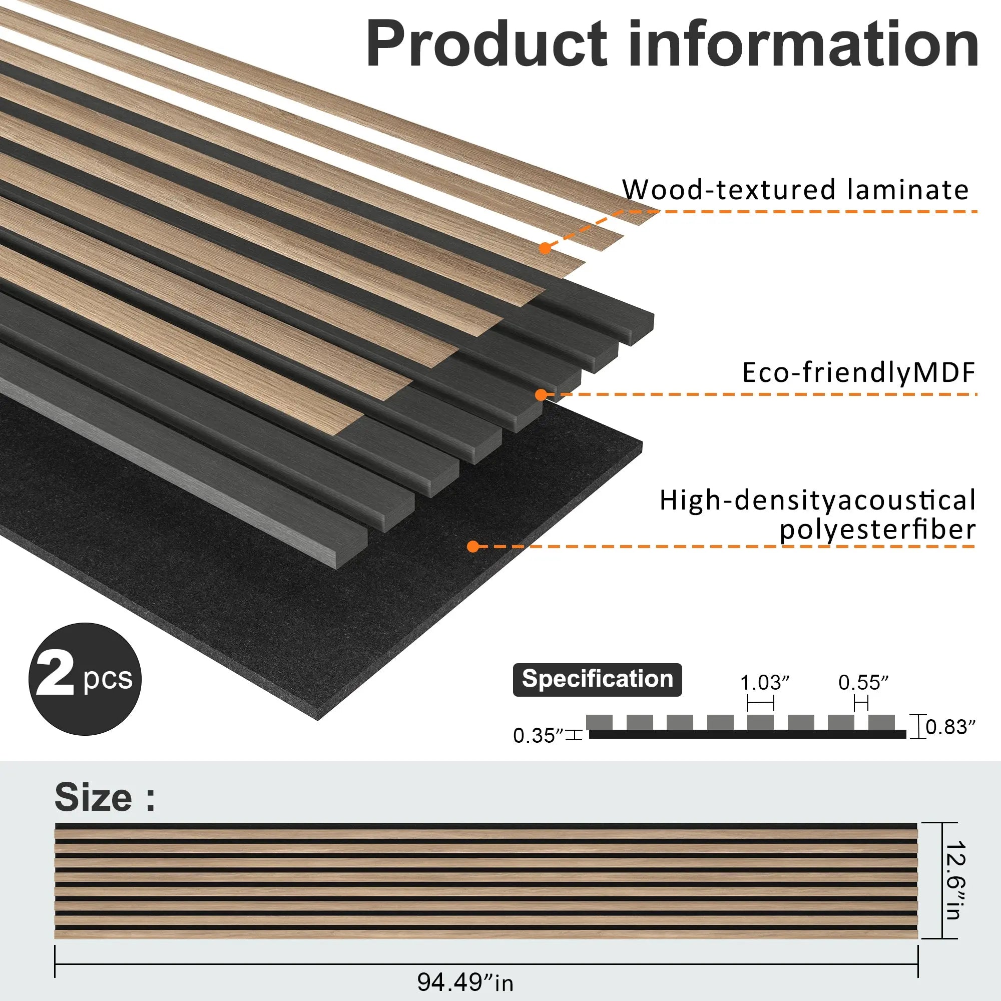 MDF Acoustic Slat Wood Wall Panels 