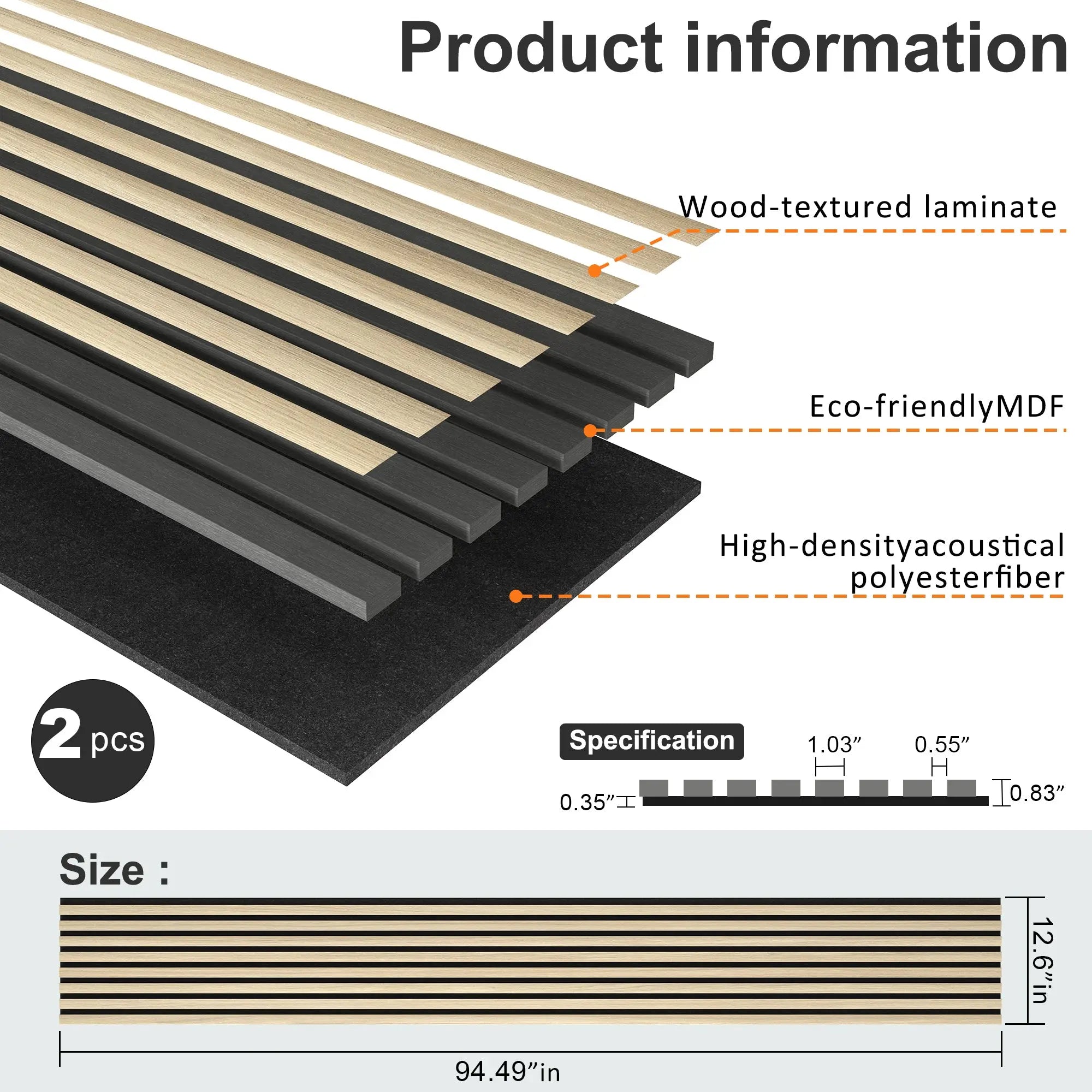 MDF Acoustic Slat Wood Wall Panels 