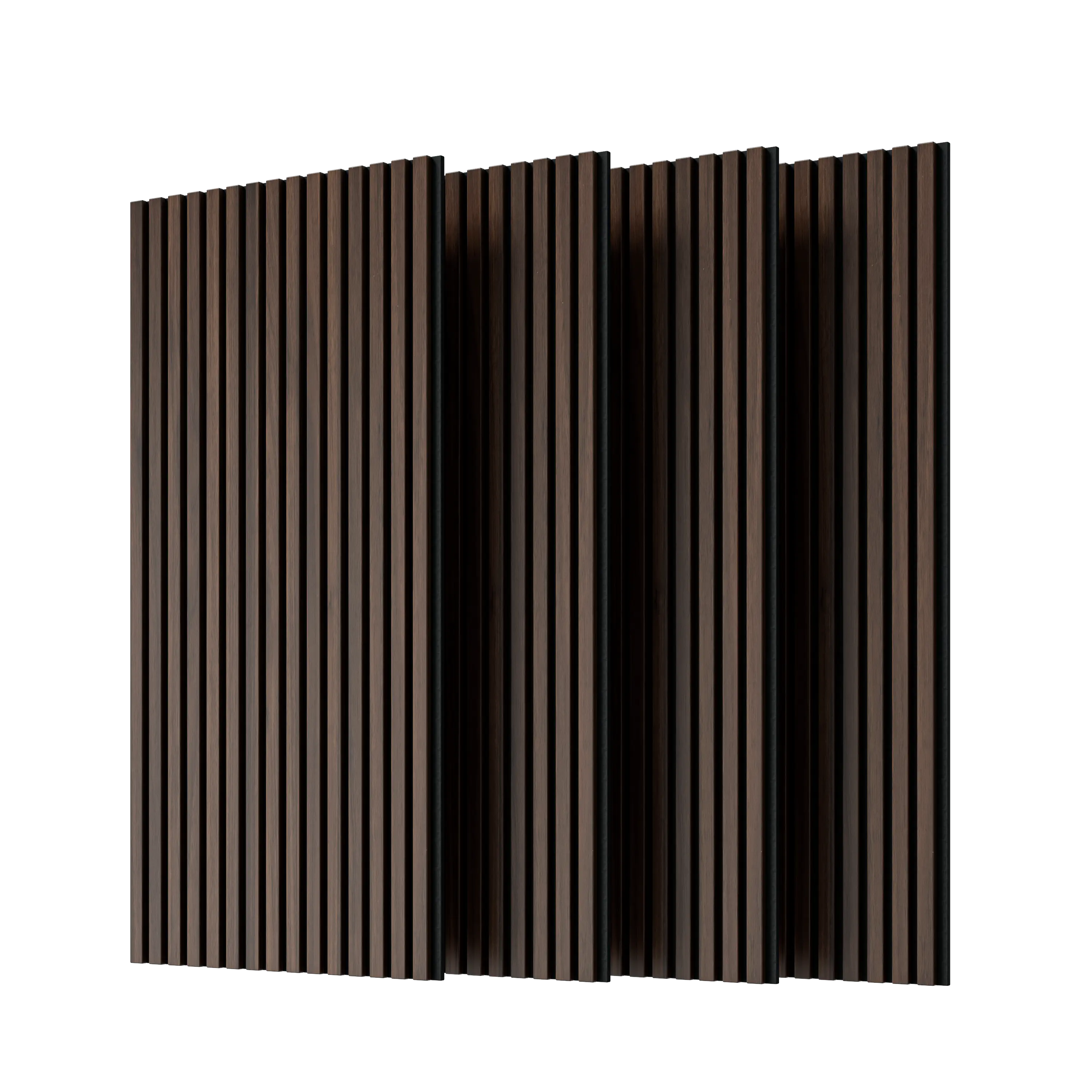 MDF Dark Walnut Acoustic Slat Wood Wall Panels（4PC） 