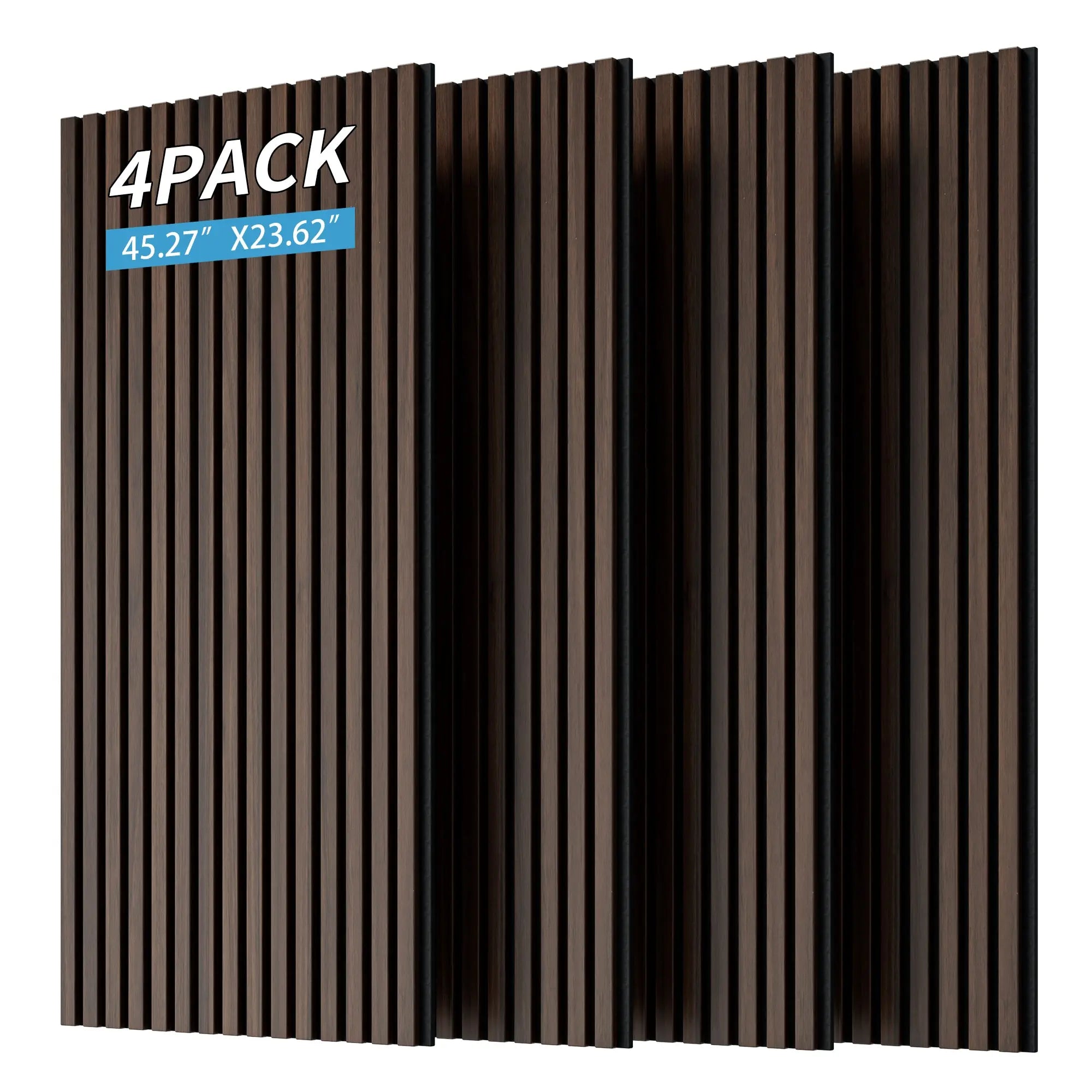 MDF Dark Walnut Acoustic Slat Wood Wall Panels（4PC） 