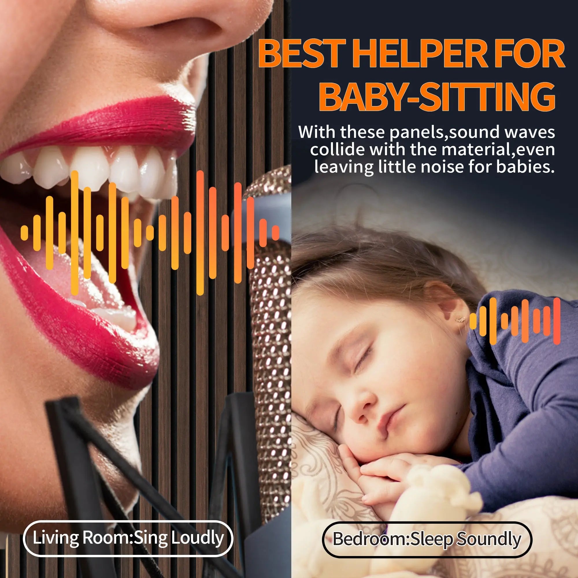 MDF White Oak Acoustic Slat Wood Wall Panels with 3 Sides Fully Wrapped 