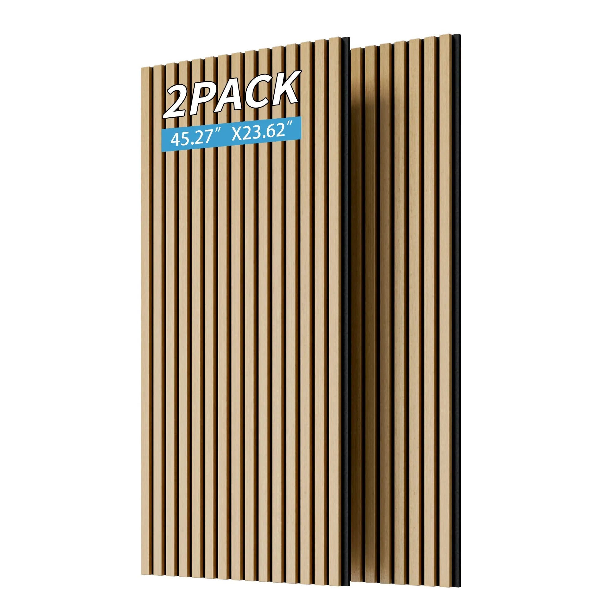 MDF White Oak Acoustic Slat Wood Wall Panels with 3 Sides Fully Wrapped 