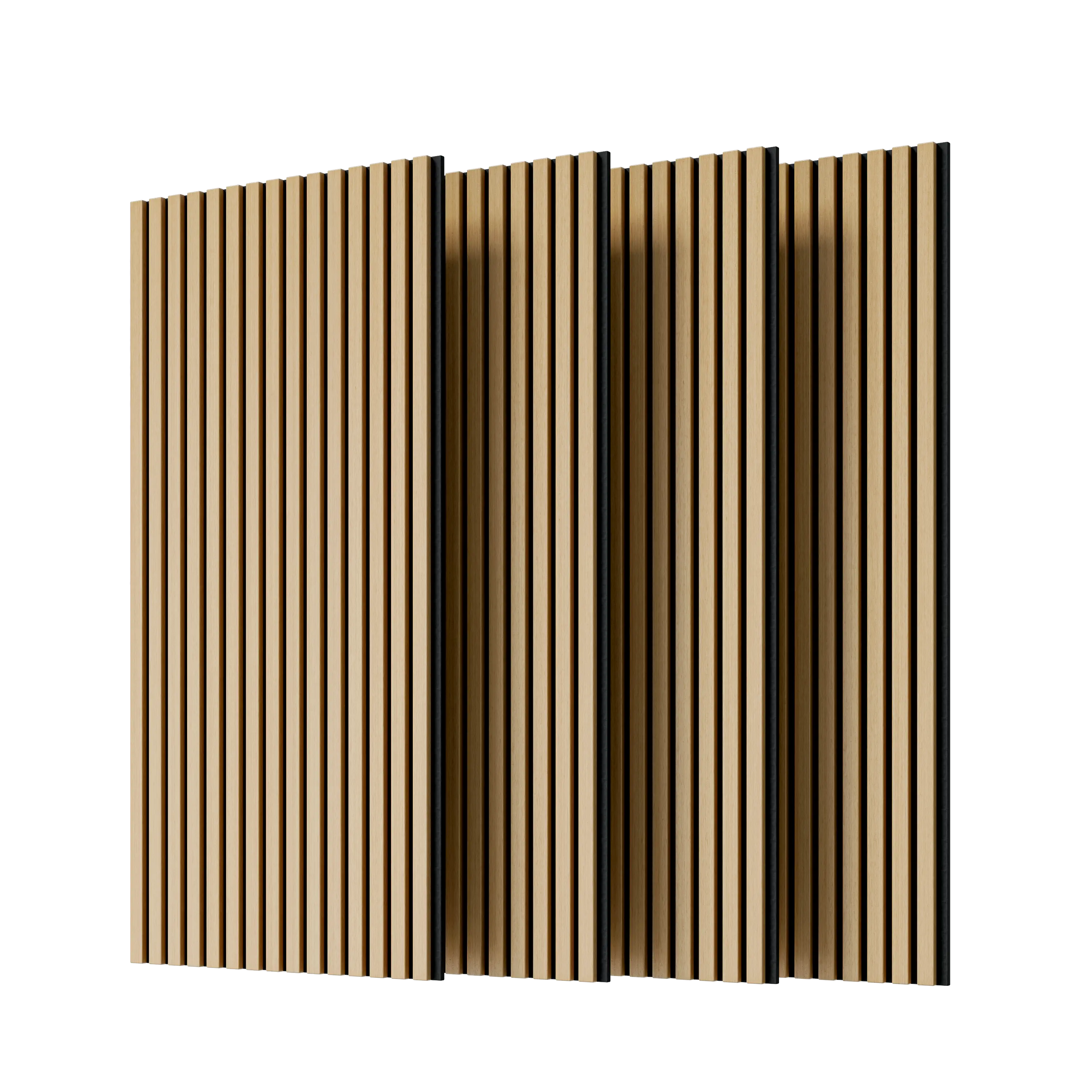 MDF White Oak Acoustic Slat Wood Wall Panels（4PC） 