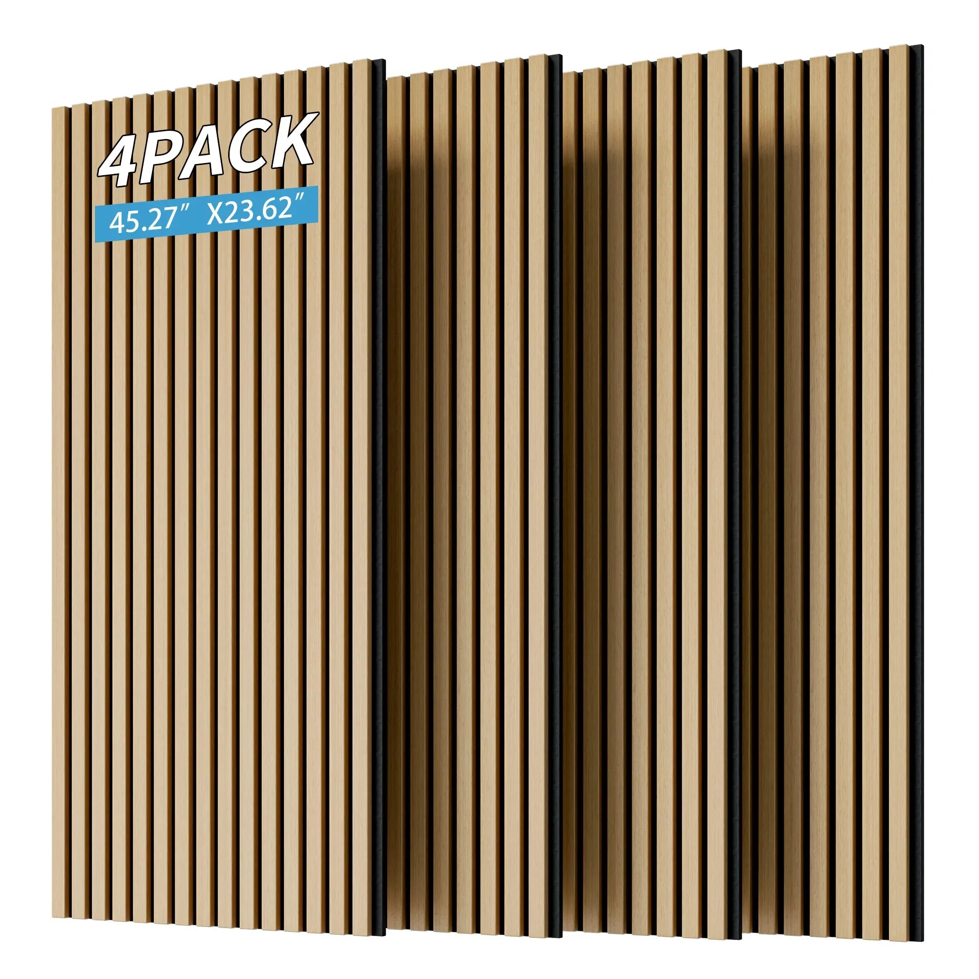 MDF White Oak Acoustic Slat Wood Wall Panels（4PC） 