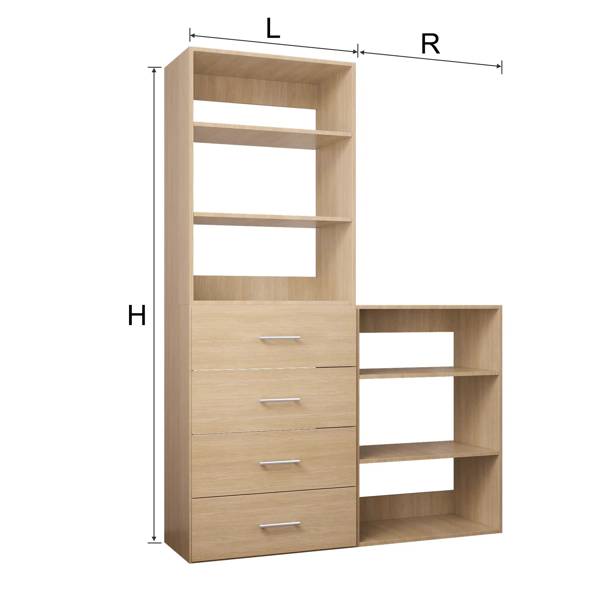 Modular Wardrobe System With 4 Drawers 