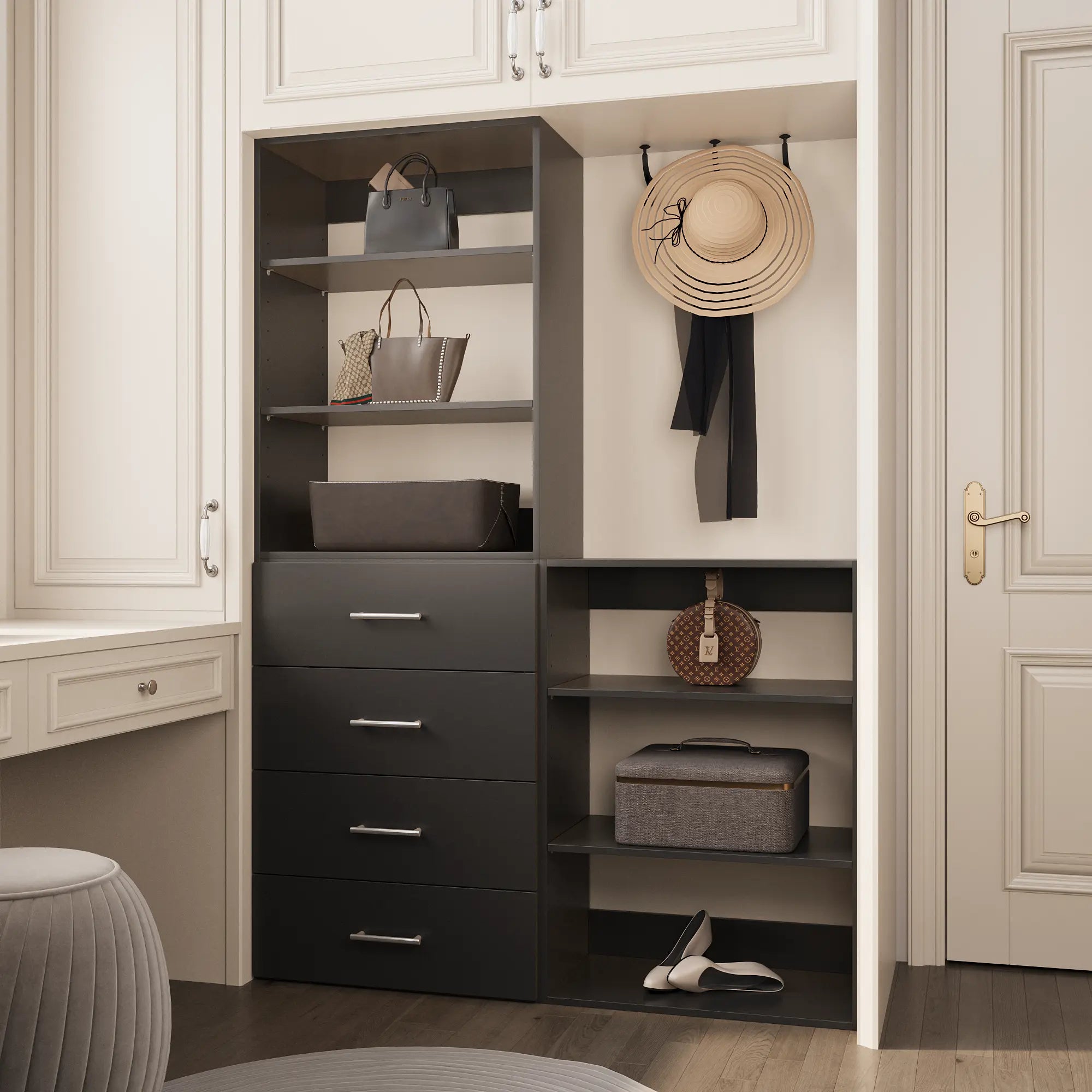 Modular Wardrobe System With 4 Drawers 