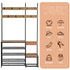 【New】Multifunctional Industrial Coat Rack With Padded Shoe Bench 