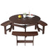 Outdoor 6 Person Wood Picnic Table Brown 