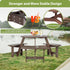 Outdoor 6 Person Wood Picnic Table Brown 