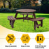 Outdoor 6 Person Wood Picnic Table Brown 