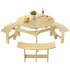 Outdoor 6 Person Wood Picnic Table Natural 