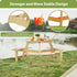 Outdoor 6 Person Wood Picnic Table Natural 