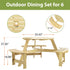 Outdoor 6 Person Wood Picnic Table Natural 