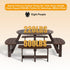 Outdoor 8 Person Wood Picnic Table Brown 