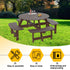 Outdoor 8 Person Wood Picnic Table Brown 