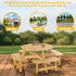 Outdoor 8 Person Wood Picnic Table Natural 