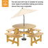 Outdoor 8 Person Wood Picnic Table Natural 