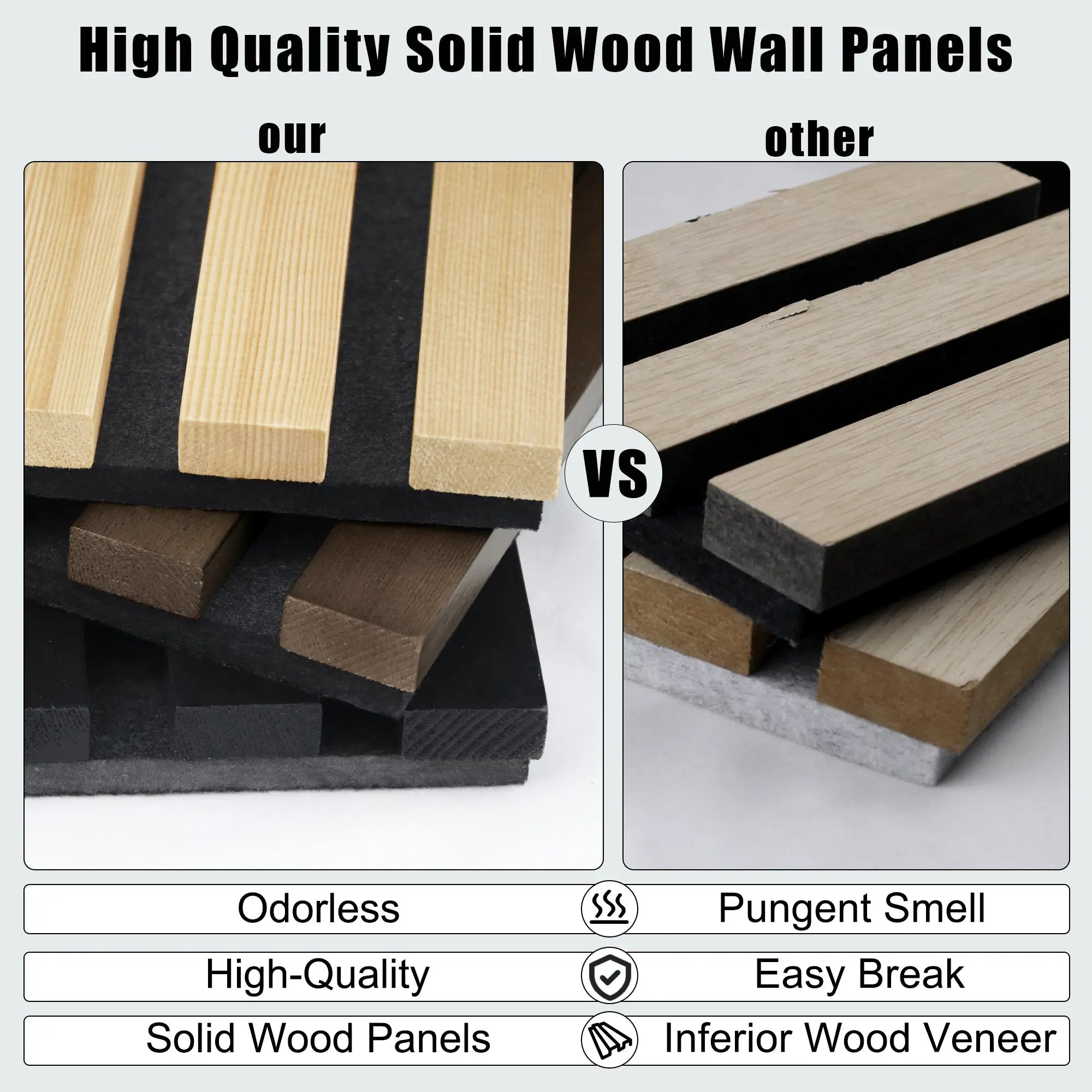 【Pre Order】Luxury Natural Oak Acoustic Soild Wood Wall Panels ( 2 Panels Per Box） 