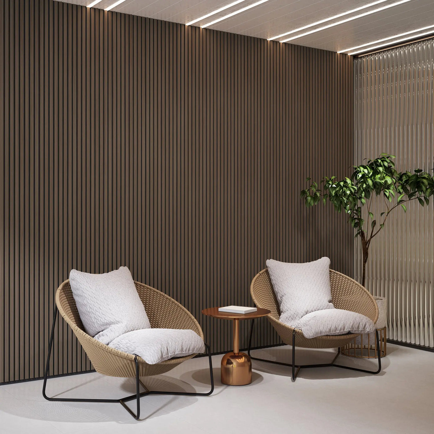 Luxury Walnut Acoustic Solid Wood Wall Panels ( 2 Panels Per Box )