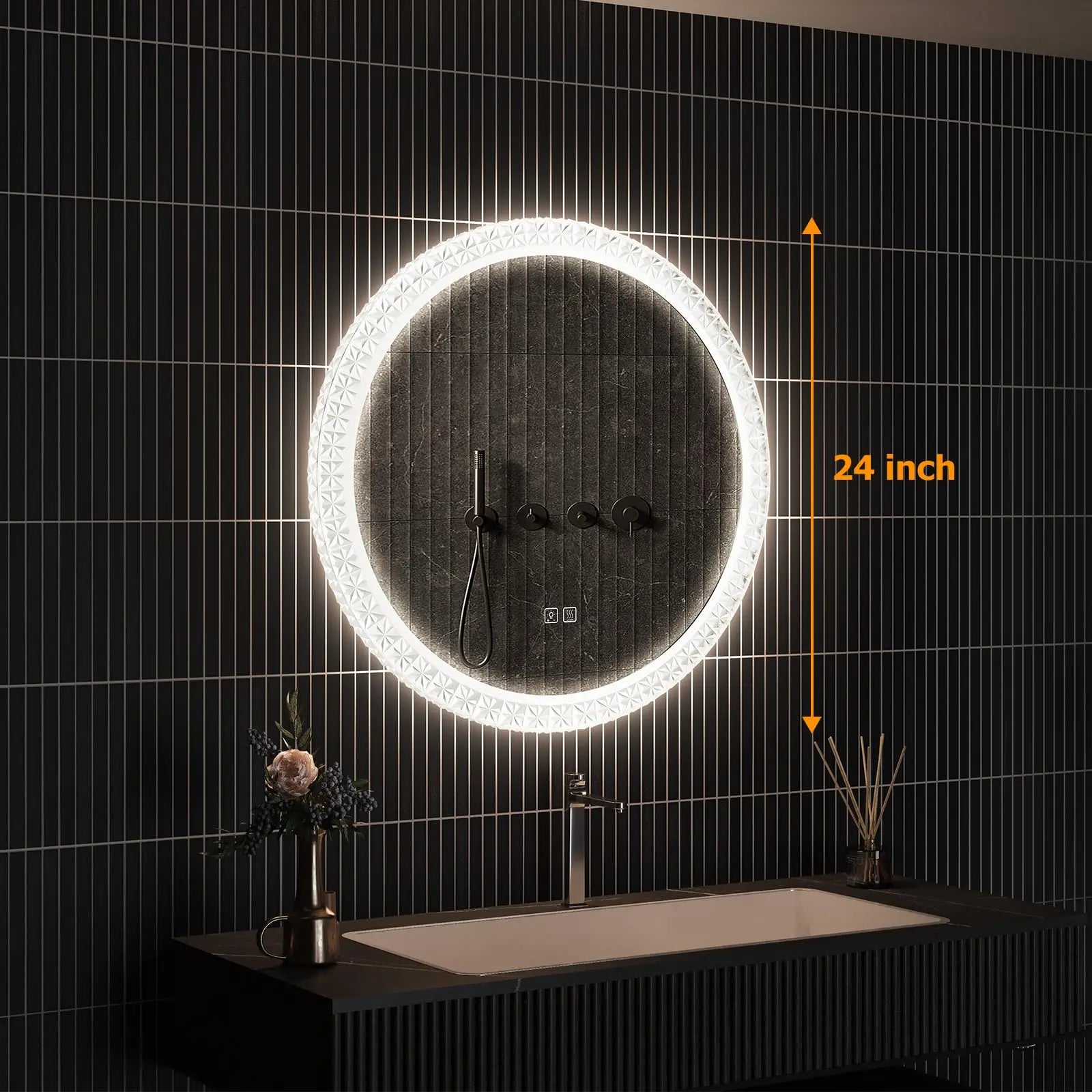 Round Acrylic LED Bathroom Mirror 