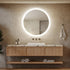 Round LED Bathroom Vanity Mirror With Dimmable Lights 