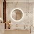 Round LED Bathroom Vanity Mirror With Dimmable Lights 