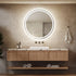 Round Led Backlit Bathroom Vanity Mirror With Dimmable Lights 