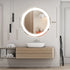 Round Led Backlit Bathroom Vanity Mirror With Dimmable Lights 