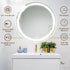 Round Led Backlit Bathroom Vanity Mirror With Dimmable Lights 