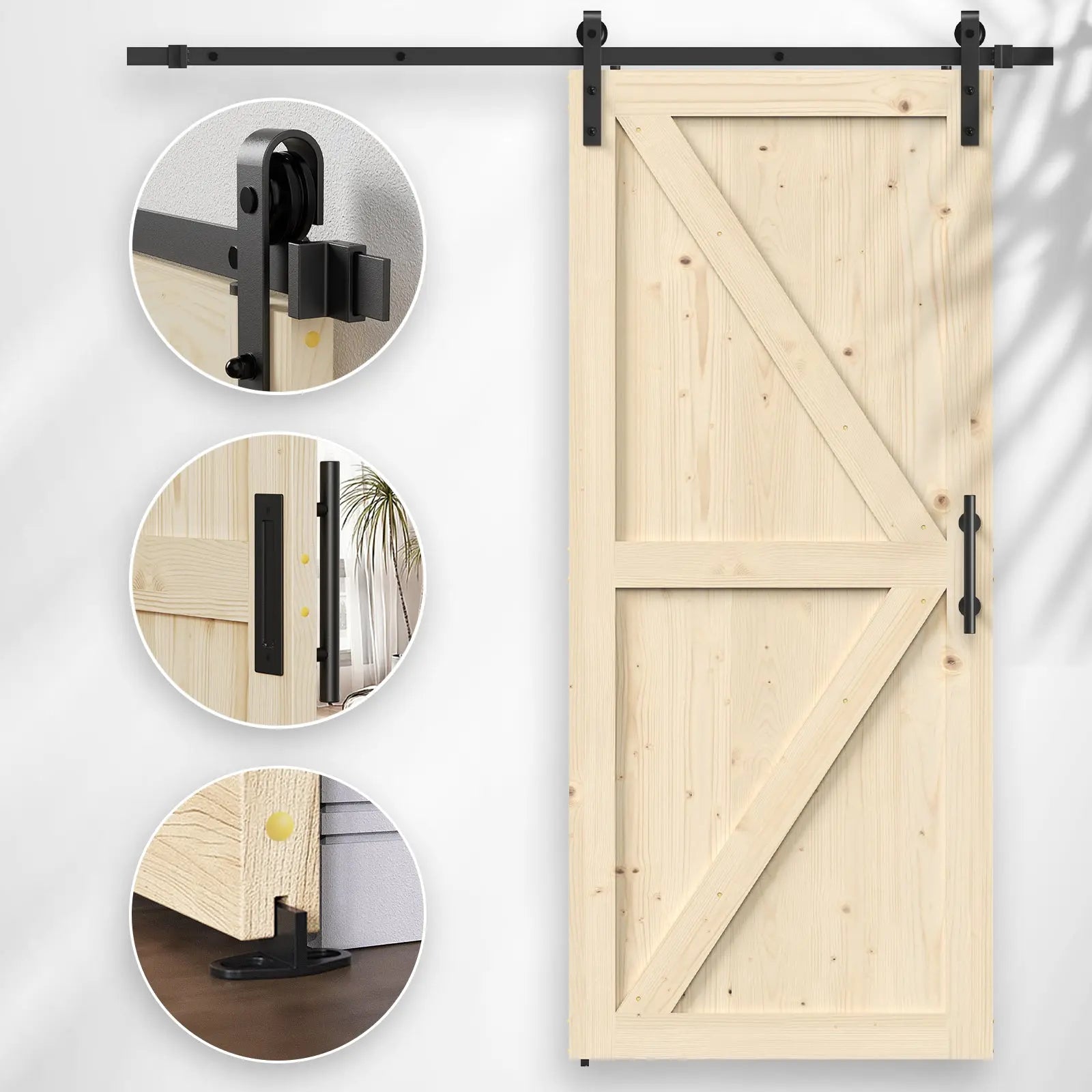 Solid Pine Barn Doors with Barn Door Track Kit 