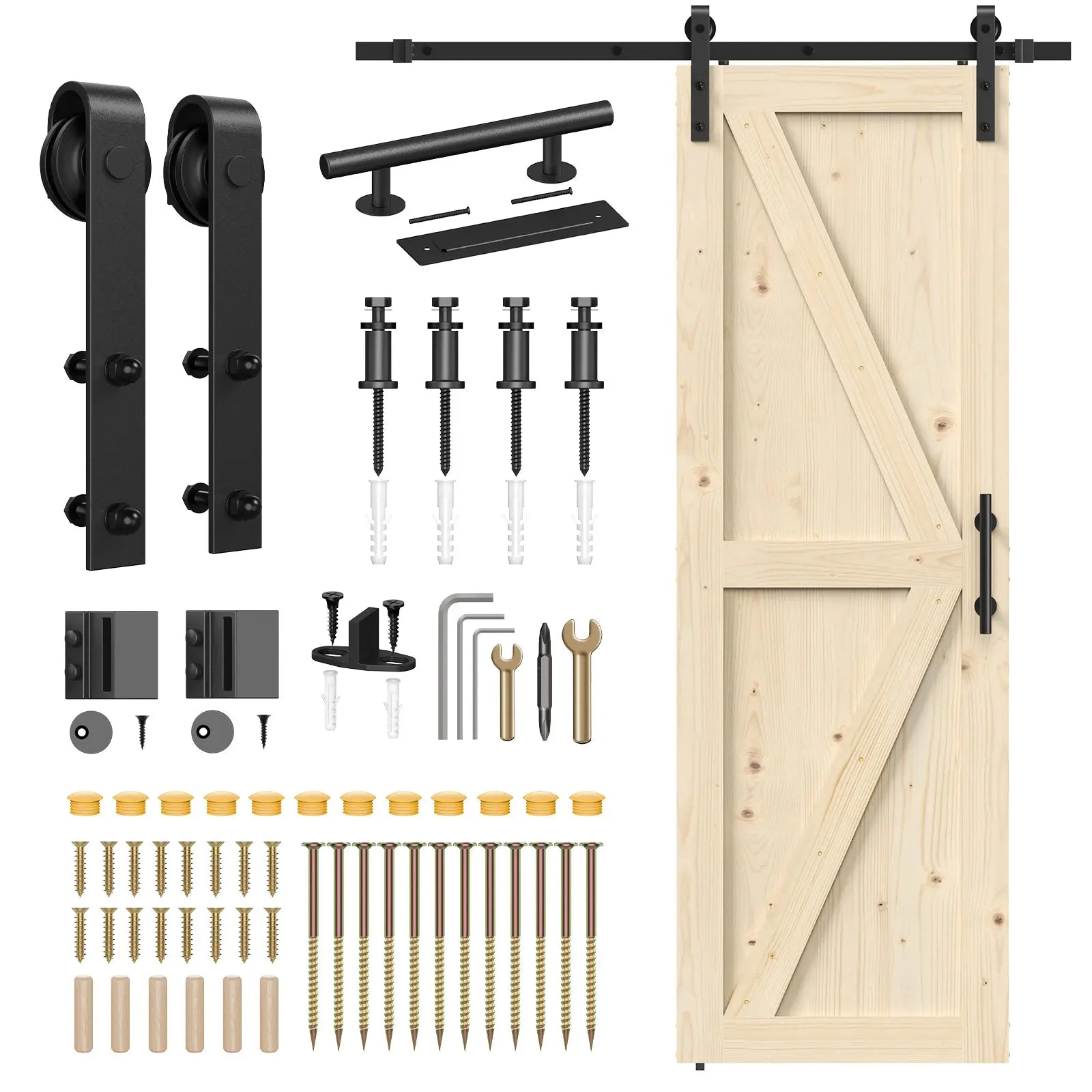 Solid Pine Barn Doors with Barn Door Track Kit 