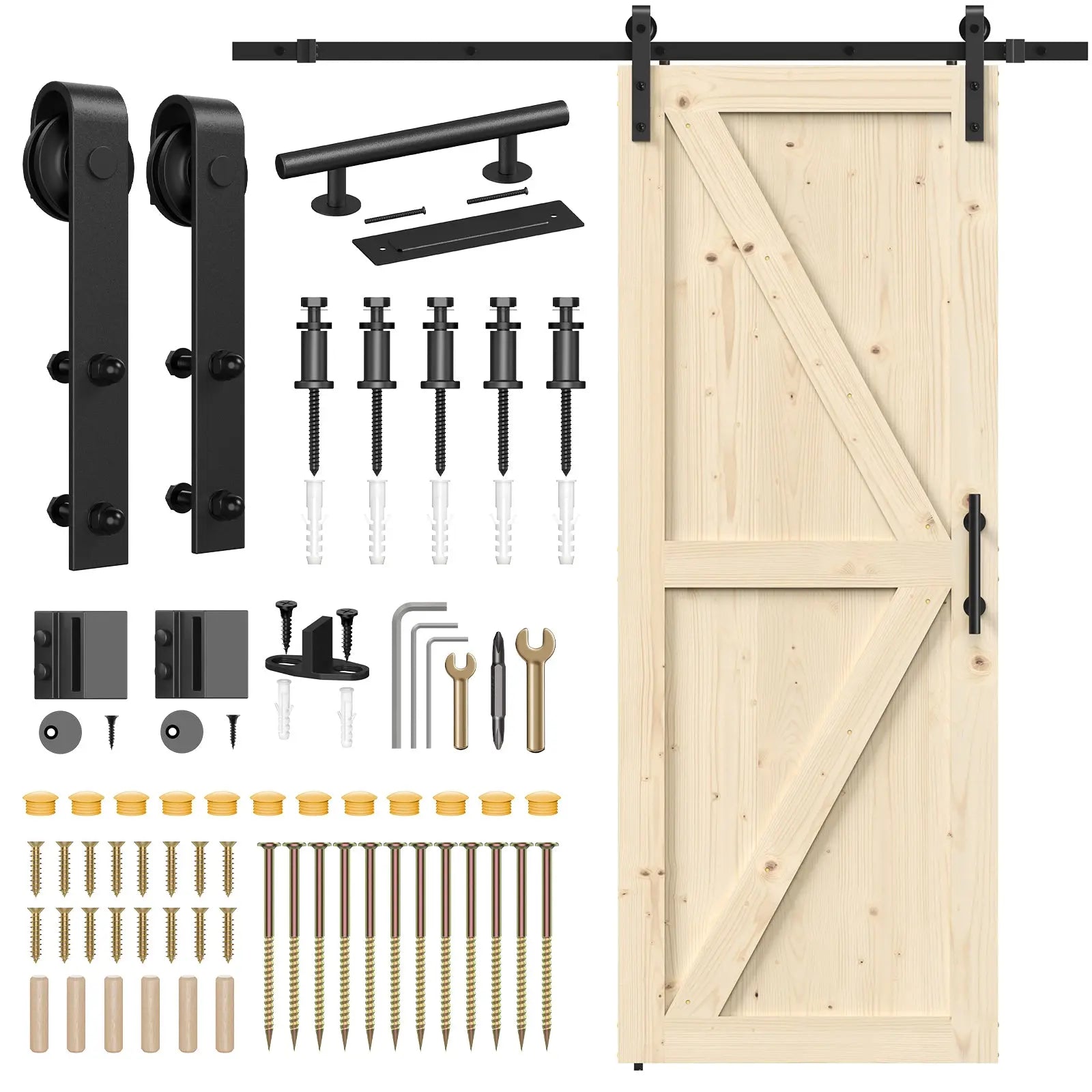 Solid Pine Barn Doors with Barn Door Track Kit 