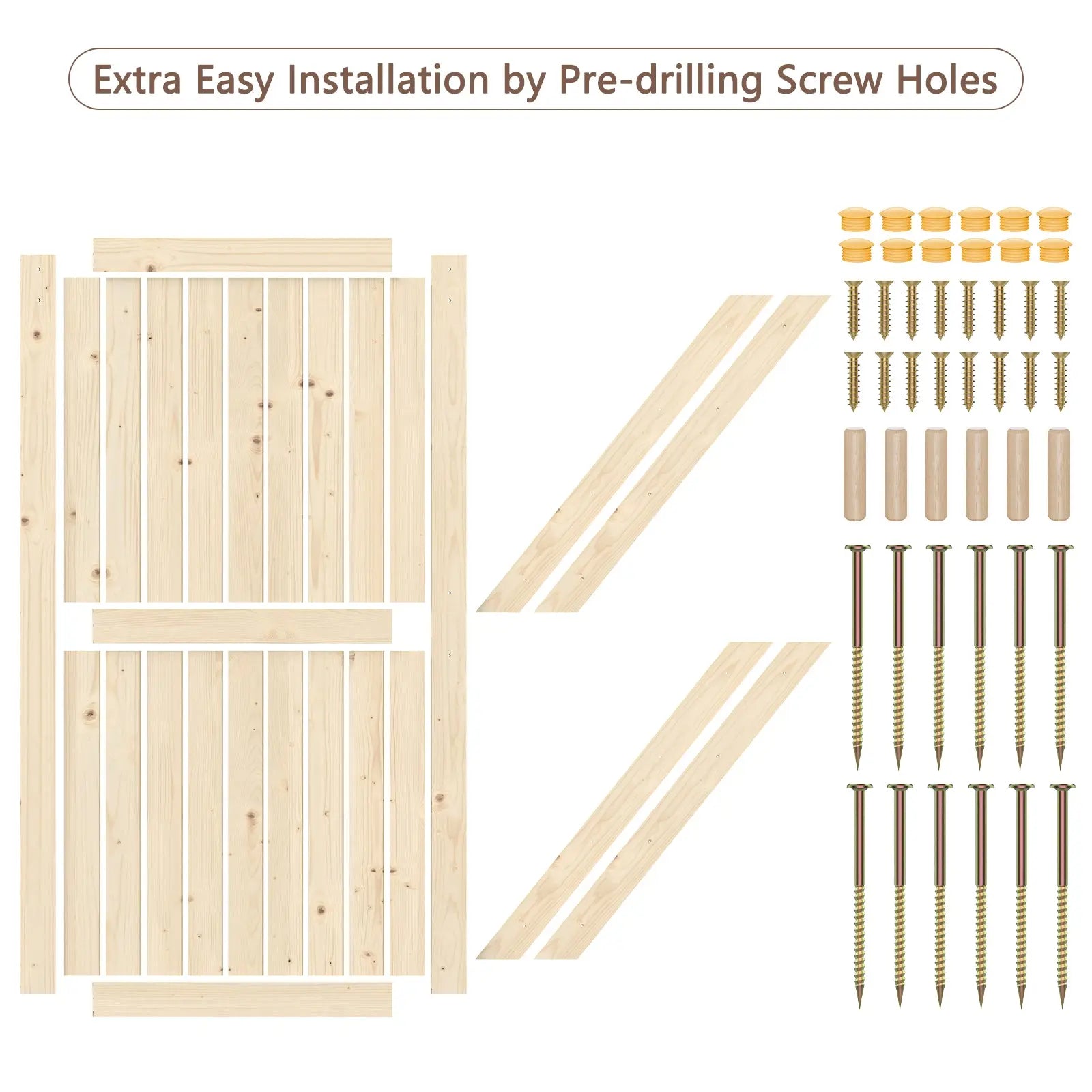 Solid Pine Barn Doors with Barn Door Track Kit 