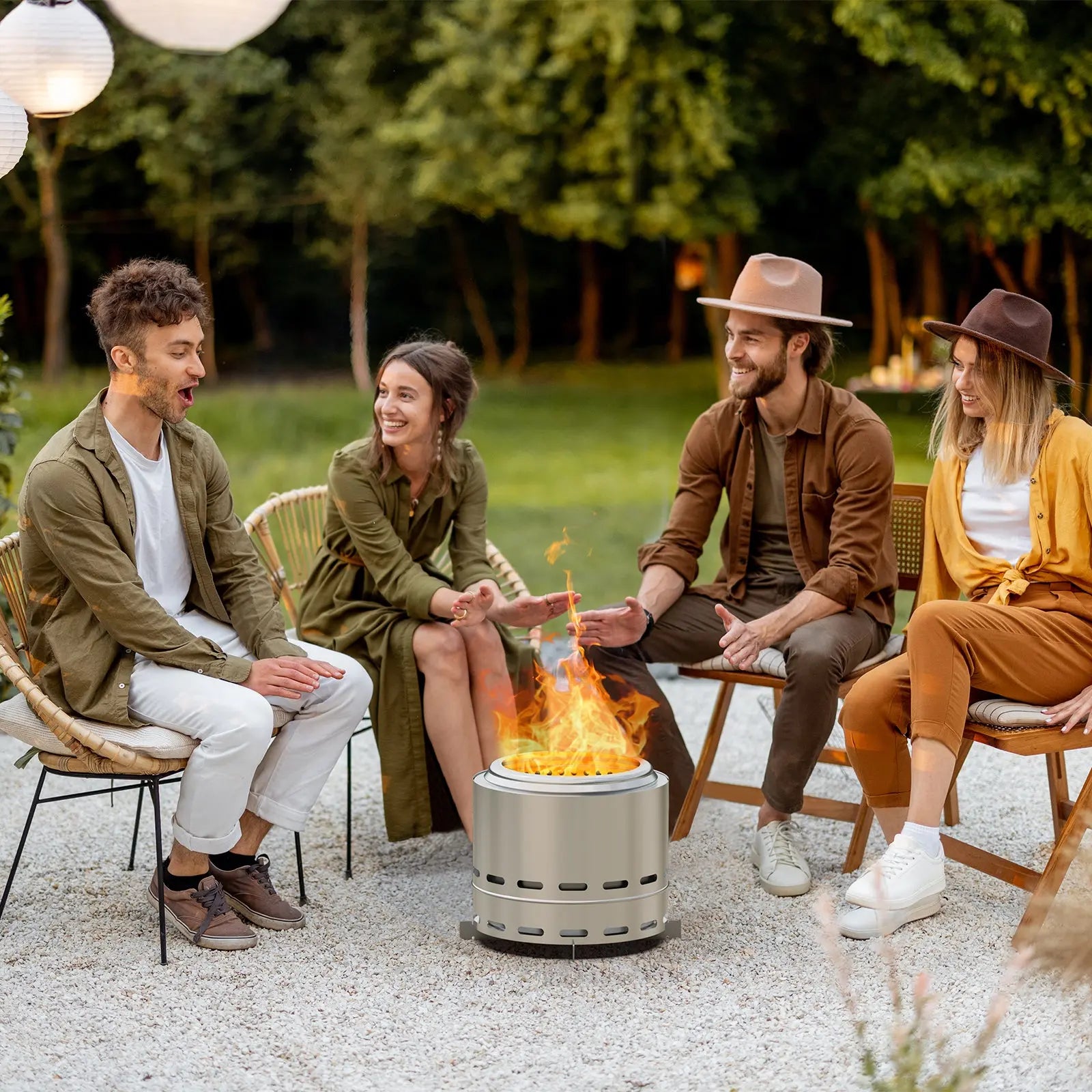 Stainless Steel Wood Burning Outdoor Fire Pit 