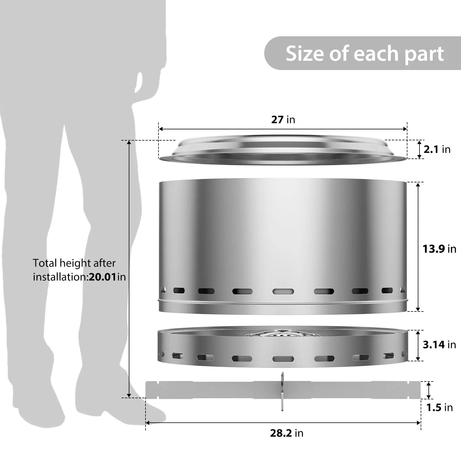 Stainless Steel Wood Burning Outdoor Fire Pit 